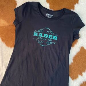Turquoise Logo Australian Made Logo Tshirt Womans Kader